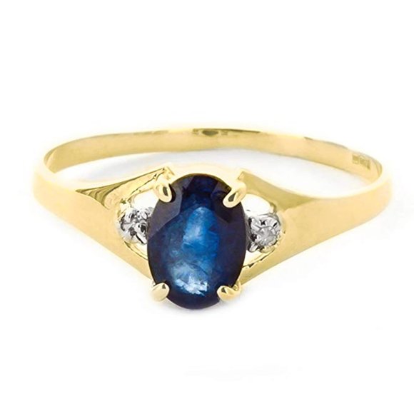 Galaxy Gold Products Jewelry - 14K. GOLD RING WITH NATURAL DIAMONDS & SAPPHIRE